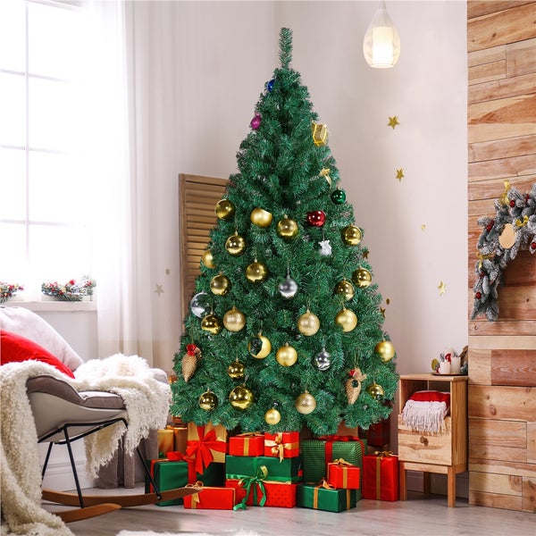 Yaheetech 183cm Künstlicher Weihnachtsbaum mit Spitzen , Grün