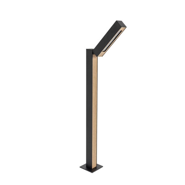 Lucande LED Außenleuchte Taskalin (Modern) in Schwarz aus Aluminium (1 flammig, ) - Wegeleuchte Pollerleuchte Wegelampe Sockelleuchte