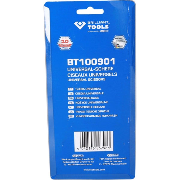 Verpackung der Universal-Schere BT100901 von Brilliant Tools