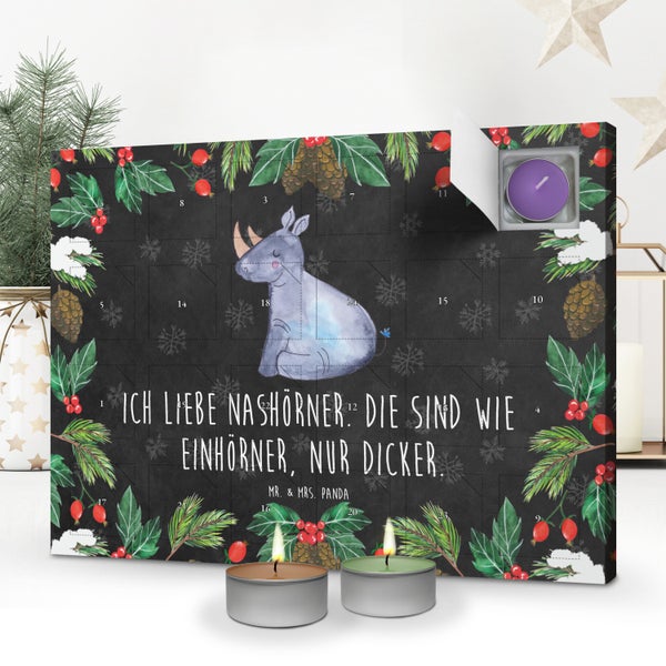 Mr. & Mrs. Panda Duftkerzen Adventskalender Einhorn Nashorn - Schwarz