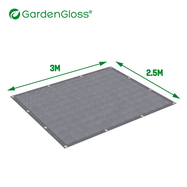 GardenGloss Sonnensegel, 3 Meter mal 2,5 Meter