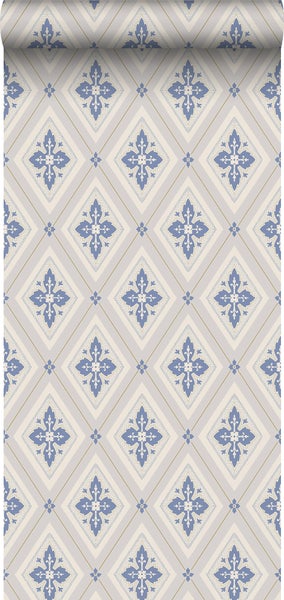 Duro Tapete Fliesenmuster Graublau - 53 cm x 10.05 m - 661184