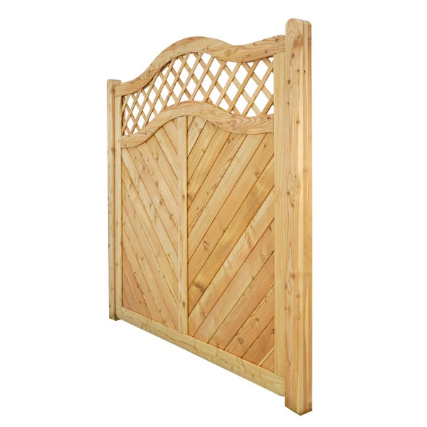 Holzzaun mit diagonalem Muster und Lattenzaun