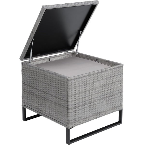 Gartenbox mit Gasdruckfeder und Rattanoptik