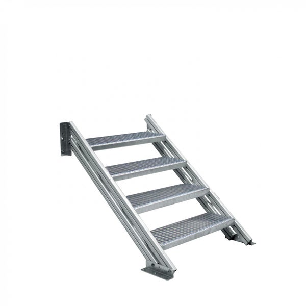 Treppe aus Metall mit vier Stufen