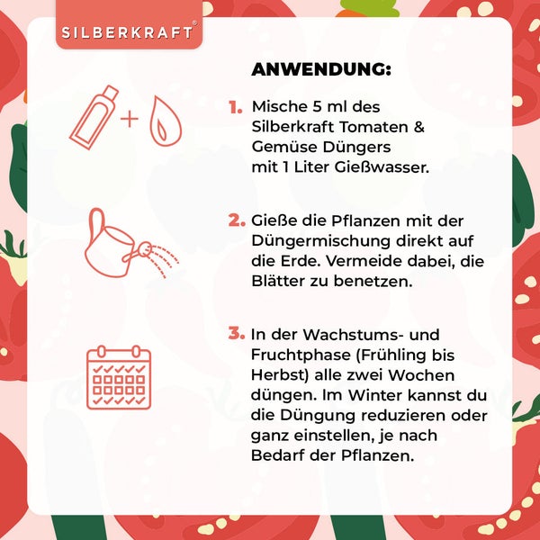 SILBERKRAFT Tomatendünger – Für gesunde Tomaten – NPK Flüssigdünger – 1 Liter