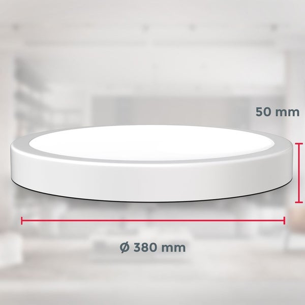Deckenlampe Ø38 cm - 24W, 3000lm, LED, neutralweiß, weiß