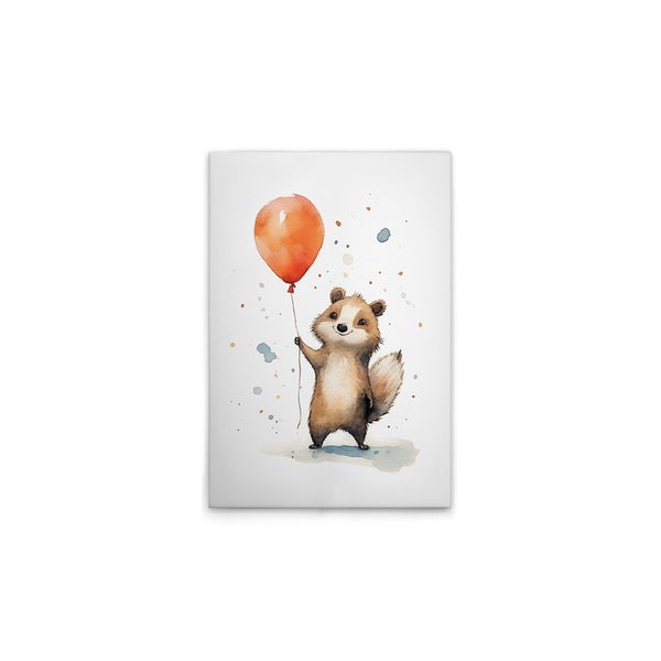 Illustration eines Murmeltiers mit Ballon auf Leinwand