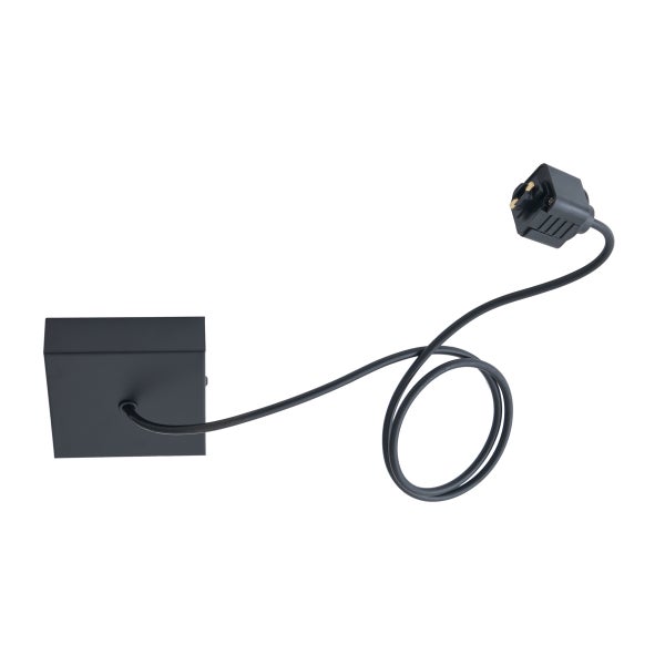 Schwarzer Lampenbaldachin mit Kabel und Stecker