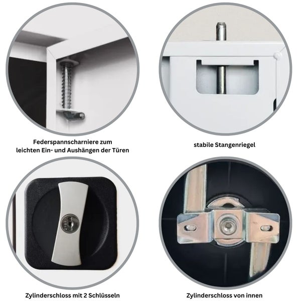 PROREGAL Stahlschrank Bee 5 Fachböden HxBxT 195 x 92 x 50 cm Pulverbeschichtetes & Verstärktes Fachbodenmaterial Anthrazit & Weiß