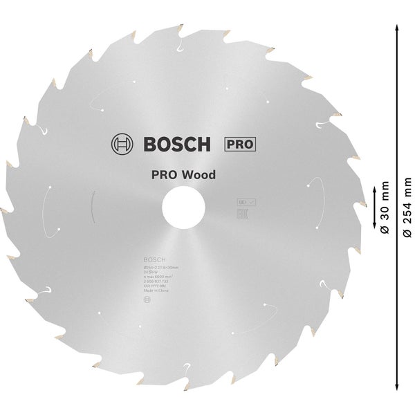 Bosch Pro Wood Kreissägeblatt mit einem Durchmesser von 254 mm