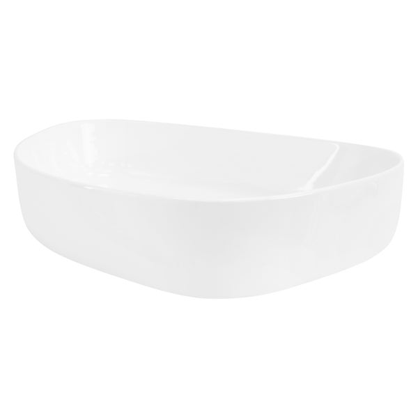 ML-Design Waschbecken aus Keramik in Weiß glänzend 55 x 42 x 14 cm, Oval, Moderne Aufsatzwaschbecken, Design Waschtisch Aufsatz-Waschschale Waschplatz Handwaschbecken, für das Badezimmer / Gäste-WC