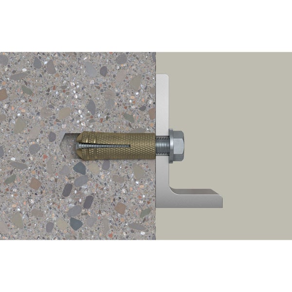 Befestigung eines Winkels mit einer Schwerlastanker in einer Betonwand