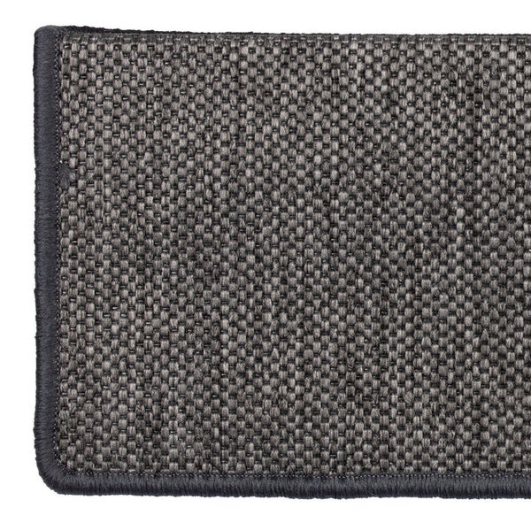 FLOORDIREKT Stufenmatte Sabang - Sisaloptik - Gekettelter Rand & Selbstklebend - Anthrazit - 23,5 x 65 cm - Rechteckig