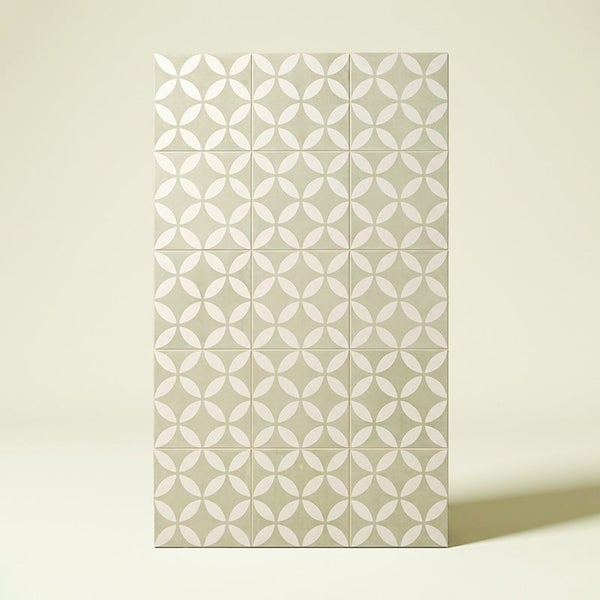 Wandfliesen mit geometrischem Blumenmuster im Vintage Stil