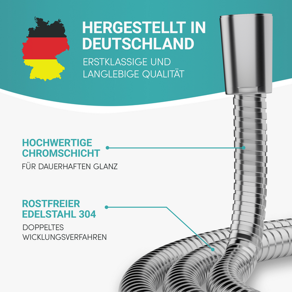 ENGELBACH Brauseschlauch Edelstahl 1,25m x 1/2”-  Standard Anschluss