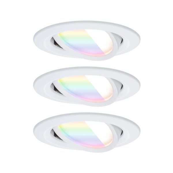 LED Einbauleuchte Nova Coin rund 84mm 50° RGBW+ 3x6W 3x500lm 230V Weiß matt Aluminium