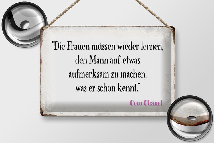 Blechschild Spruch 30x20cm Frauen müssen nicht lernen Mann