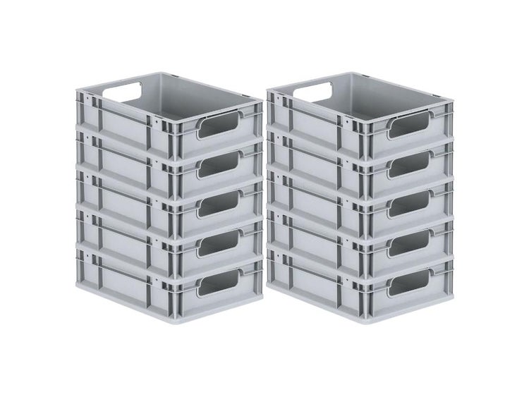 PROREGAL Spar Set 10x Eurobox Nextgen Economy Griffe Offen HxBxT 12 x 30 x 40 cm 11 Liter Eurobehälter Transportbox Transportbehälter