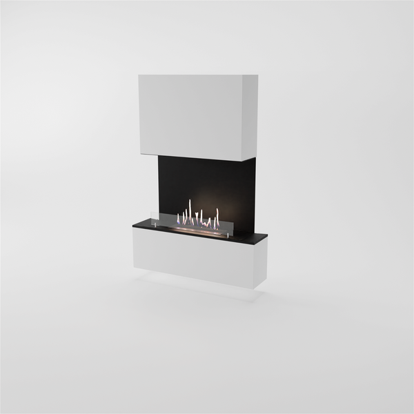 GLOW FIRE Ethanol Kamin 'Levanger' | Ethanolofen in Weiss mit 3 Std. Brenndauer und 2 KW Heizleistung | BxHxT: 104x150x25,8 cm