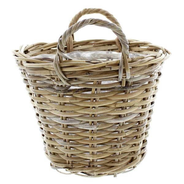 FRANK FLECHTWAREN | Pflanzkorb Rattan, klein, RATTAN, ca. Ø 30 x 23 cm