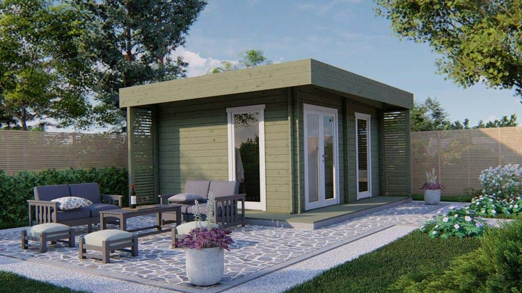 FinnTherm Saunahaus Petri Gartensauna Sauna mit 70 mm Wandstärke Außensauna