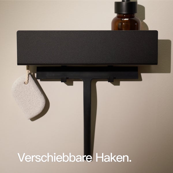 Designfabrik Hamburg Duschablage ohne Bohren Schwarz 30cm