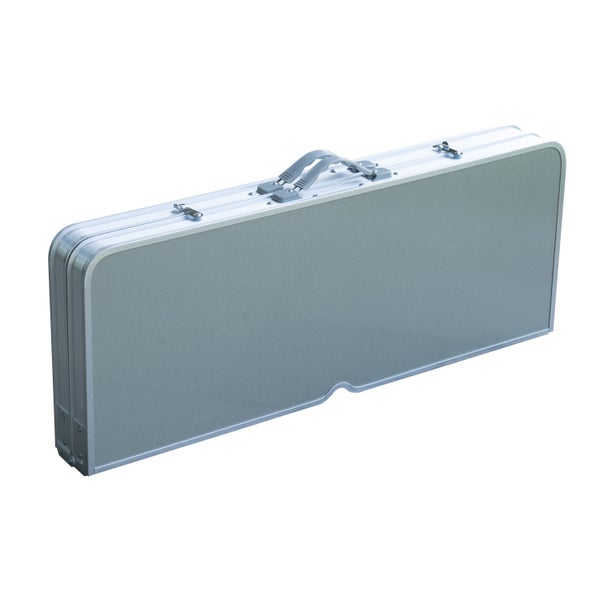 Outsunny Alu Campingtisch, Picknicktisch, mit 4 Sitzen, klappbar, 136 x 85,5 x 66cm, Alu + MDF, Silber