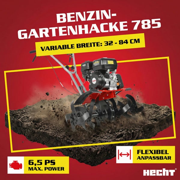 Benzin Gartenhacke 785 mit variabler Breite zwischen 32 und 84 Zentimeter