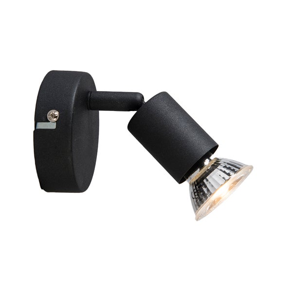 Schwarze Wandleuchte mit verstellbarem Spot