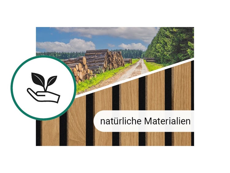 Symbolbild für nachhaltige Forstwirtschaft und die Verwendung natürlicher Materialien bei Holzpaneelen.