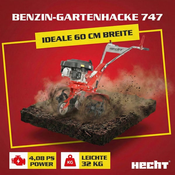 Hecht Benzin Gartenhacke 747 mit 60 Zentimeter Breite