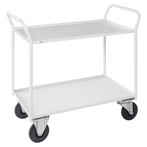 Etagenwagen mit zwei Ablageflächen und Rollen