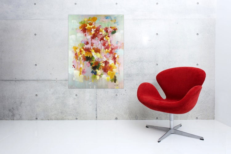 Handgemaltes Gemälde Acrylfarbe 80x120cm Bunt