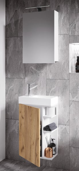 2-tlg Gäste WC Bad Waschtisch Lumia Spiegelschrank