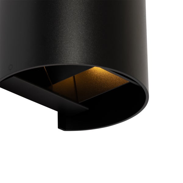 Moderne Wandleuchte Schwarz mit rundem Lichteffekt - Edwin
