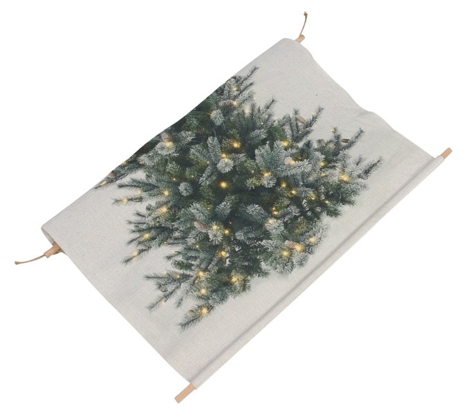 Wandbehang mit aufgedrucktem Weihnachtsbaum und Lichtern
