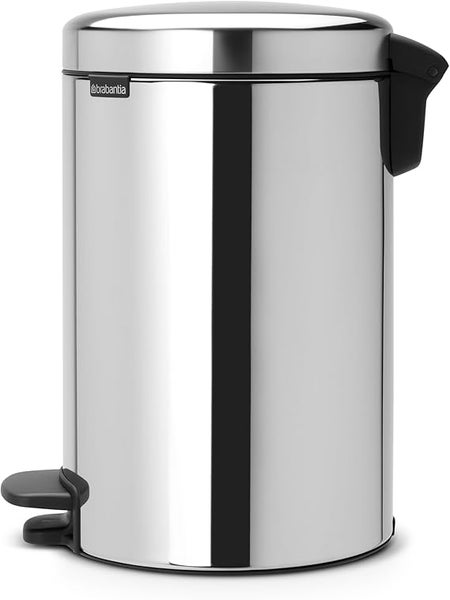 Brabantia Klassischer Tretmülleimer Mit Soft Verschluss 12 Liter HxBxT 41,1 x 25,1 x 33,8 cm Metall Edelstahl