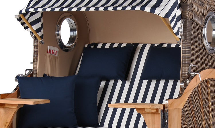 Strandkorb Rantum Teak PE grey Dessin 518