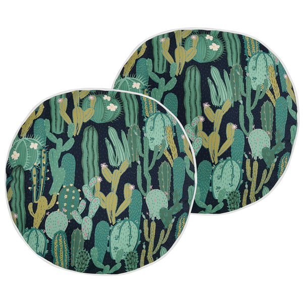 Gartenkissen 2er Set BUSSANA Pflanzenmuster 40 x 40 cm Grün
