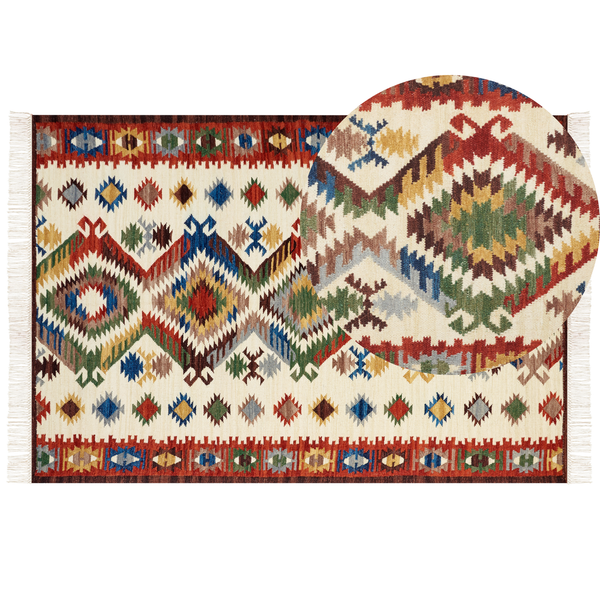 Teppich AREVIK Bunt 160 x 230 cm Wolle Kelim