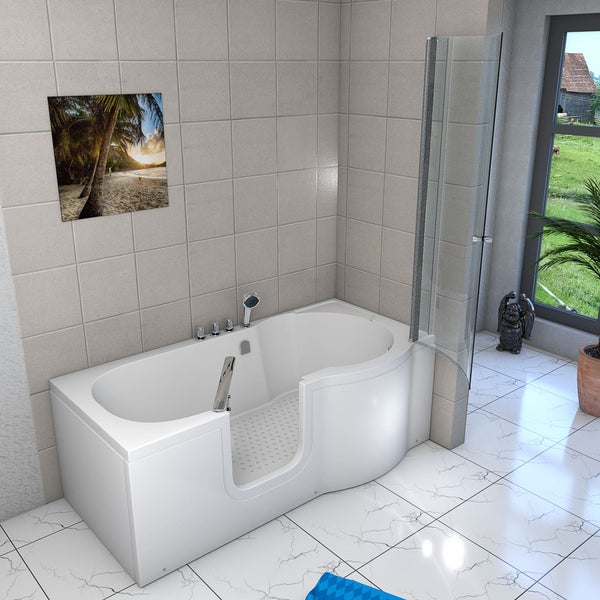Seniorendusche und Sitzwanne mit Tür S12D-TH-L 170x85 cm
