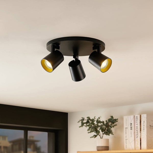 Stehlampe mit Lampenschirm und Holzstativ