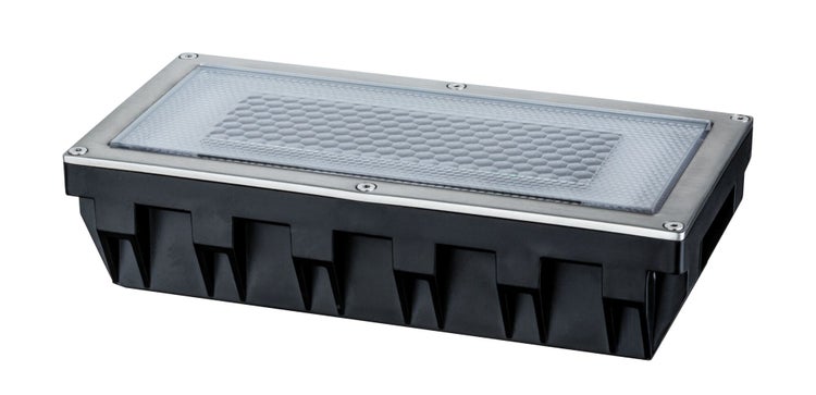 Solar LED Bodeneinbauleuchte Box IP67 2700K 7,5lm Edelstahl, Klar