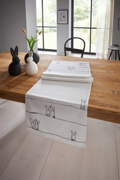 FRANK FLECHTWAREN | Tischläufer Line-Art, POLYESTER, 40 x 140 cm