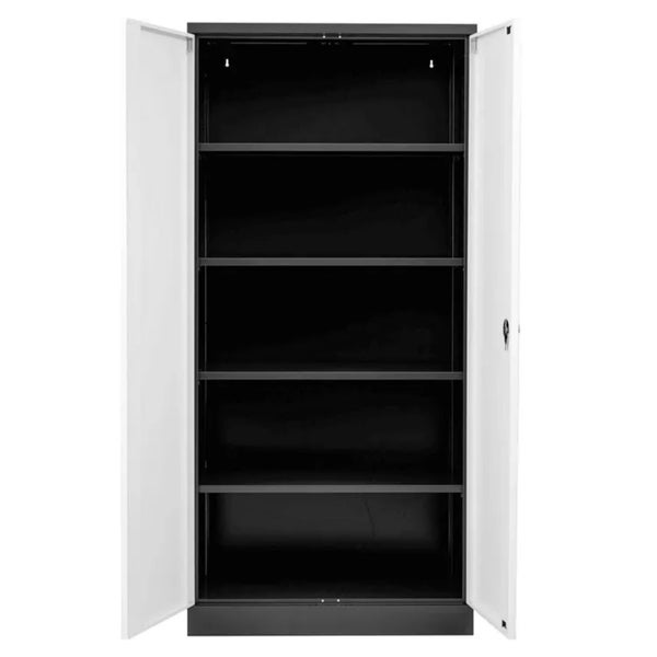PROREGAL Stahlschrank Bee 5 Fachböden HxBxT 195 x 92 x 50 cm Pulverbeschichtetes & Verstärktes Fachbodenmaterial Anthrazit & Weiß