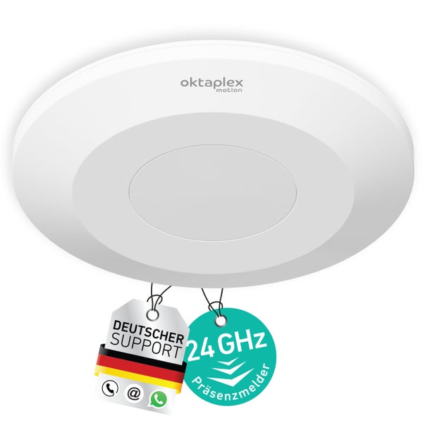 Oktaplex Motion Präsenzmelder mit Deutschem Support und 2,4 GHz Frequenz