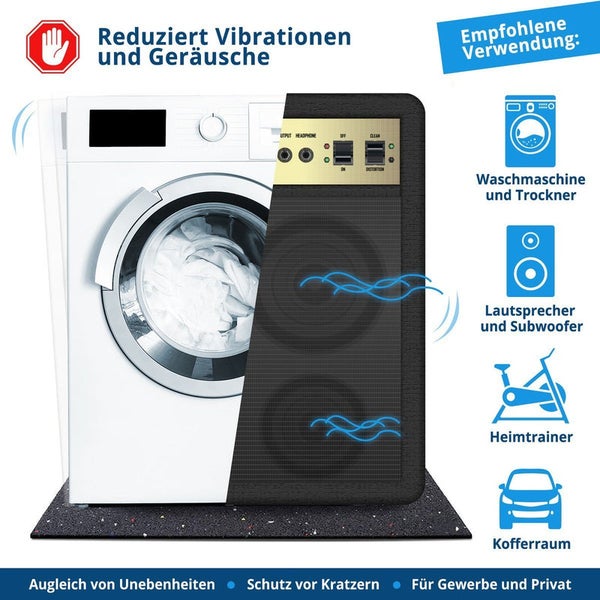 FLOORDIREKT Antivibrationsmatte - als rutschfeste Unterlage -  Stärke 3 mm - 90 x 100 cm