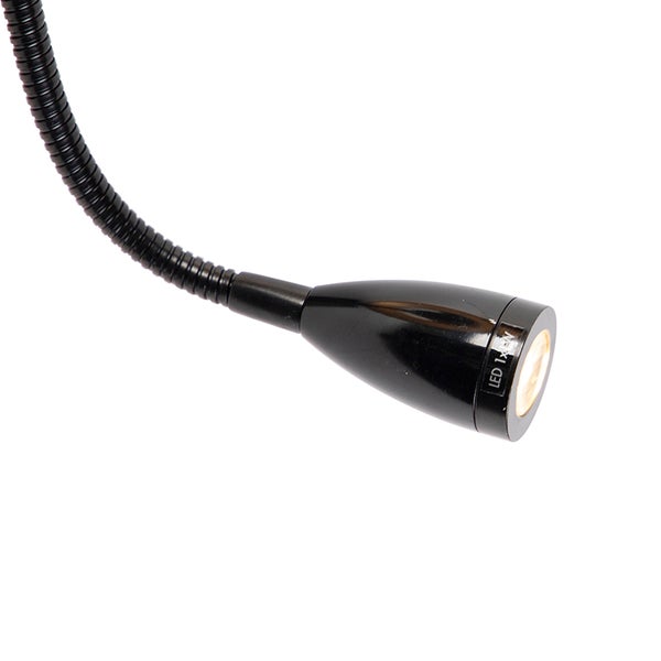 Schwarze LED Leuchte mit flexiblem Arm