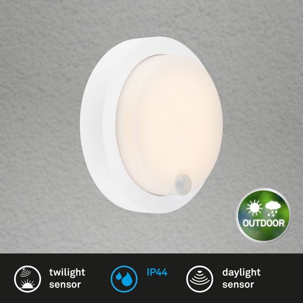 Battery LED Outdoor Wall Light,Sensor,White,LED/4W